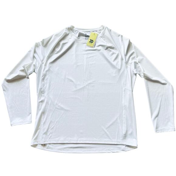NEW Mens Athletic Fit TEE XL Long Sleeve T Shirt White Activewear Top UPF50+ NWT - Picture 1 of 6